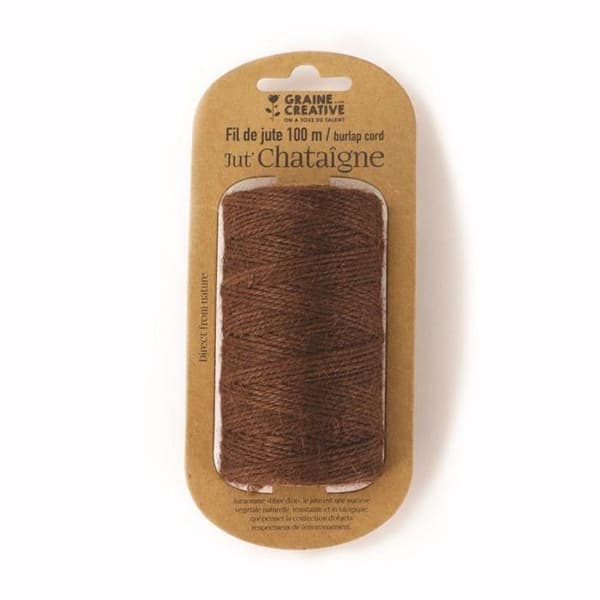 Jutegarnspole - Brun - 100 m x 2 mm