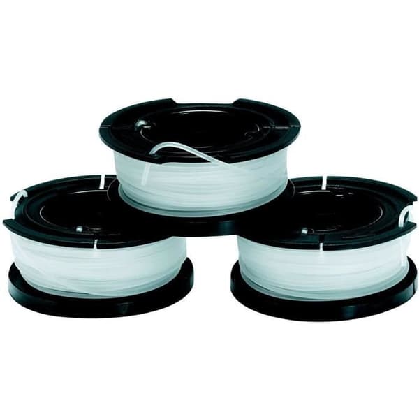 BLACK+DECKER Set med 3 ersättningsspolar för grästrimmer, Reflex Plus Self Reel Spool, 3 x 10m F7