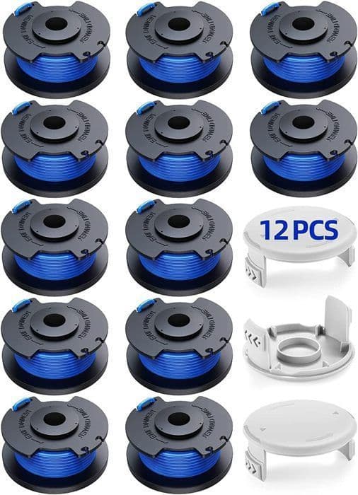 15 spolkantskärningslinje Lämplig för Ryobi One+18v 24v 40v strängtrimmer, diameter 1,65 mm (12 linjers kanttrimmer, 3 lock