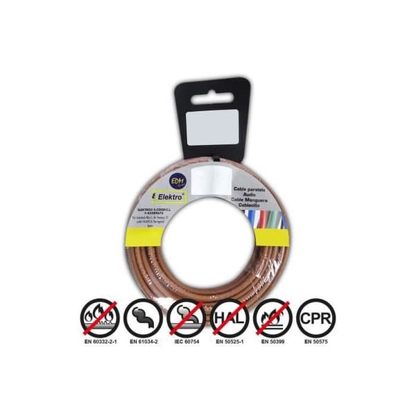 4mm brun halogenfri flexibel elektrisk ledning - GENERISK - 15m