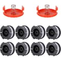 Miniatyrbild 1 av 6: 8-pack trimmertrådsspol kompatibel med Black &amp; Decker grästrimmers, A6481 A6485 1,65mm och 9,144m längd trådspole