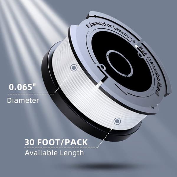 8 Pack Trimmer Wire Spole Kompatibel med Black och Decker Grästrimmers, A6481 A6485 1.65mm Trådrulle för Roddare
