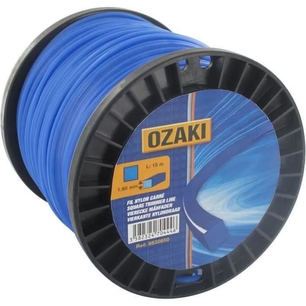 OZAKI fyrkantig nylon trådspole - Längd: 45m, Ø: 3,30mm