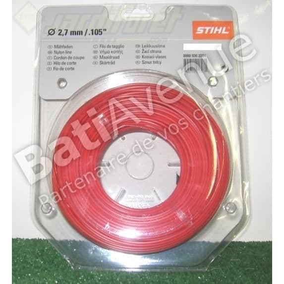 Trådrulle med fyrkantig gänga diameter 2,7 mm längd 208 m - röd - STIHL - 0000-930-2616