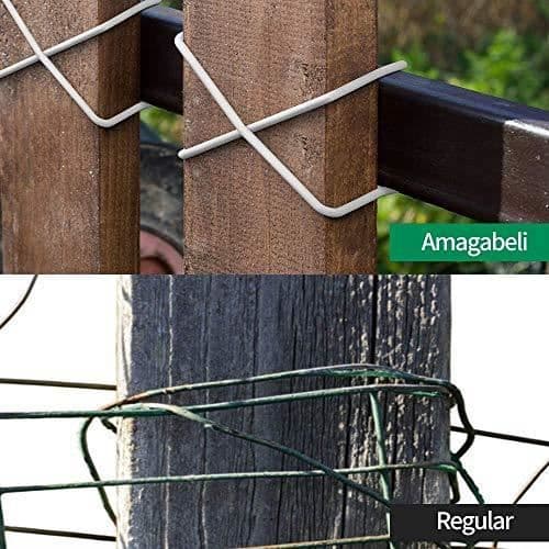 Amagabeli 2MM X 12,5M X 2ST Spänntrådsrulle av vit plastbelagd metalltråd och 2ST taggtrådssträckare Längd
