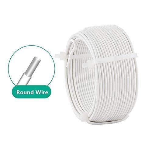Amagabeli 2MM X 12,5M X 2ST Spänntrådsrulle av vit plastbelagd metalltråd och 2ST taggtrådssträckare Längd