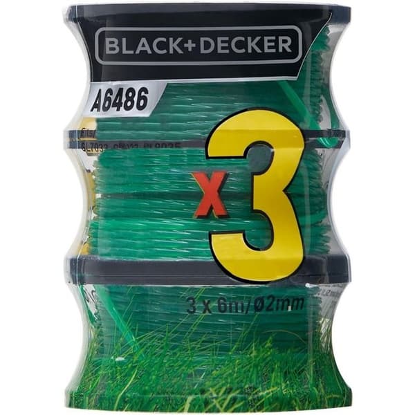 Spolar av tråd - Black &amp; Decker - A6486 - 3 delar - 6 m - 2 mm - Grön