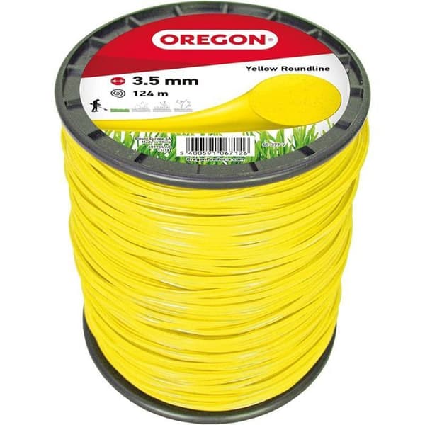 Fil för röjtillbehör Rund Nylon Gul ø3.5mm/124m Oregon 69-377-Y Enkle och effektiva klipptråd: högkvalitativ nylon för en