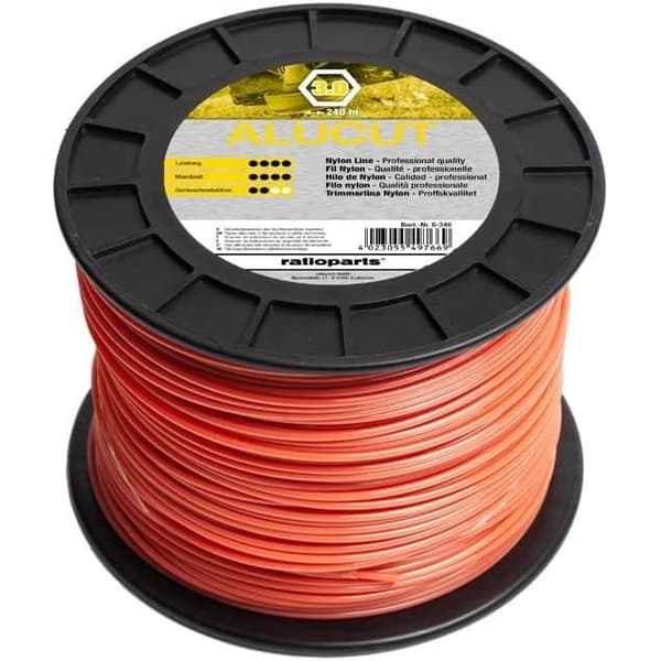 Ratioparts Tråd i Nylon 3 mm Aluminiumskniv 240 m 6-kant Orange