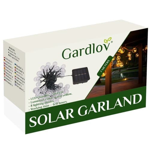 7m LED Girlang - Solcell