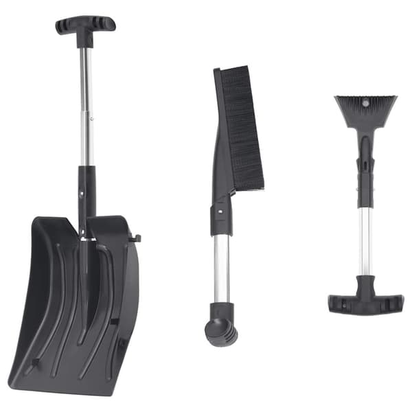 Snöspade set 3-i-1 svart aluminium