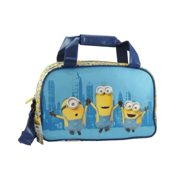 Resväska / Sportväska - Minions - Blå och Gul - 24x38x15 cm - Mikrofiber och PVC