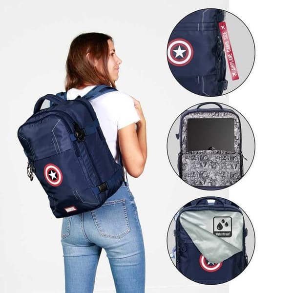 Mercury Cabin Backpack Flygplan - Marvel Captain America Utrustning - Blå - 40x20x25cm