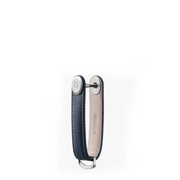 Orbitkey Navy Tan Stitching Läder Key Organizer 6 NAVY