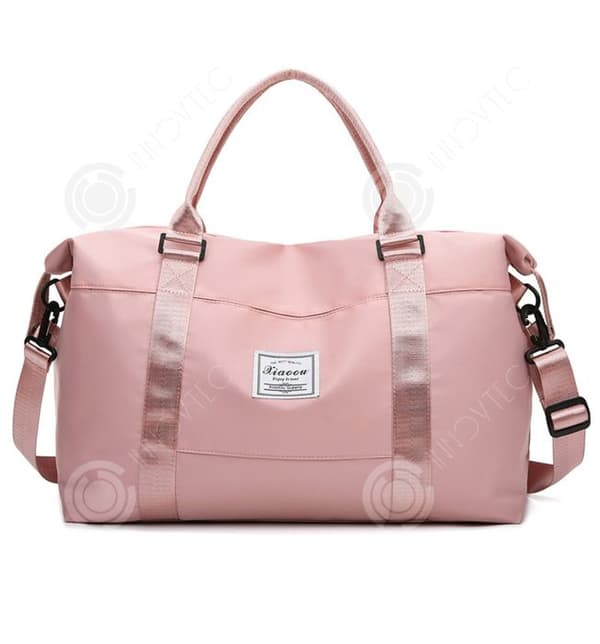 INN Sportväska 48x28x17cm rosa oxford-tyg som andas och vattentät våt och torr separation dam resväska handväska