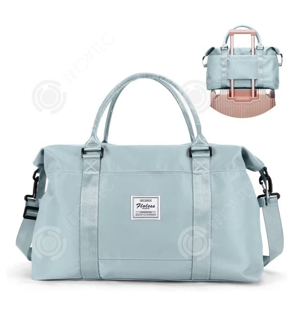 INN Sportväska 48x28x17cm grönt oxford-tyg andningsbart och vattentät våt och torr separation dam resväska handväska