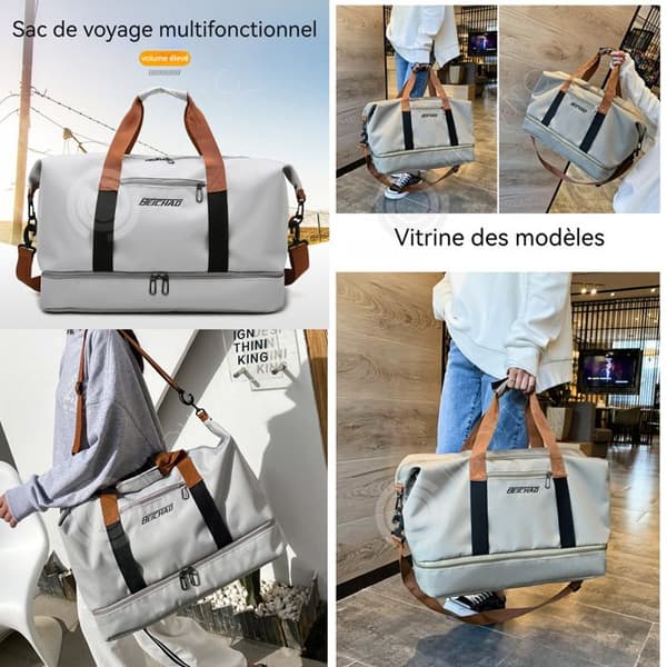 INN Åkpåse med stor kapacitet 46x25x28cm vattentät multifunktionell sportgymnastikväska med separat våtväska fack weekendväska