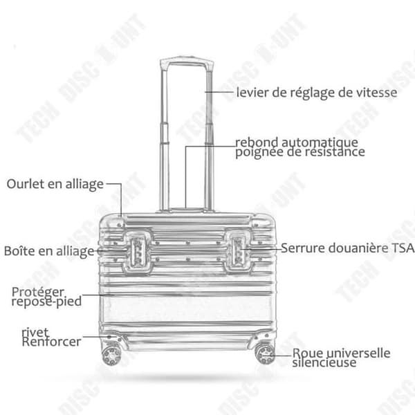 TD® 16 tum Business Bagage Aluminiumram vagnsväska Universal Wheel Travel Hard Case Datorbordsväska