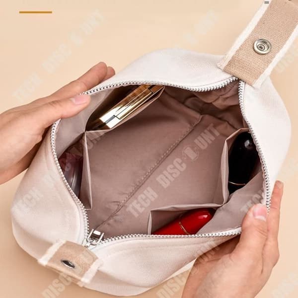 TD® Canvas kosmetisk väska Bärbar resor Kosmetisk förvaringsväska med stor kapacitet Lunchpåse tvättpåse kosmetisk väska