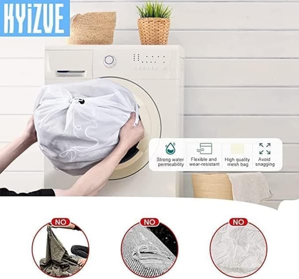Stor tvättpåse 1/2-pack, 60x90 cm - För resor och tvättmaskin