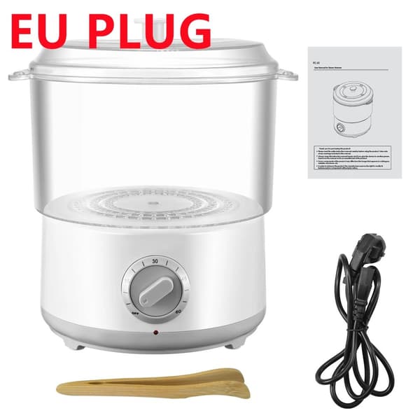 Pyyhehöyrytin, nopea lämmitys alle 10 minuutissa, korkean lämpötilan höyrysterilointi,EU PLUG valkoinen