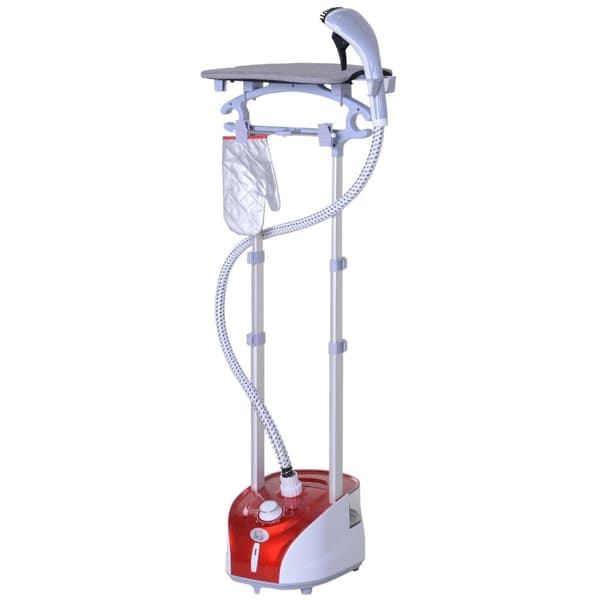 Rootz Vertical Steam Iron - Plagg Steamer - Klädpress - Snabb värme 1950W - 2L Tank - 38x27 cm Bräda - 47-119 cm Rod - Röd