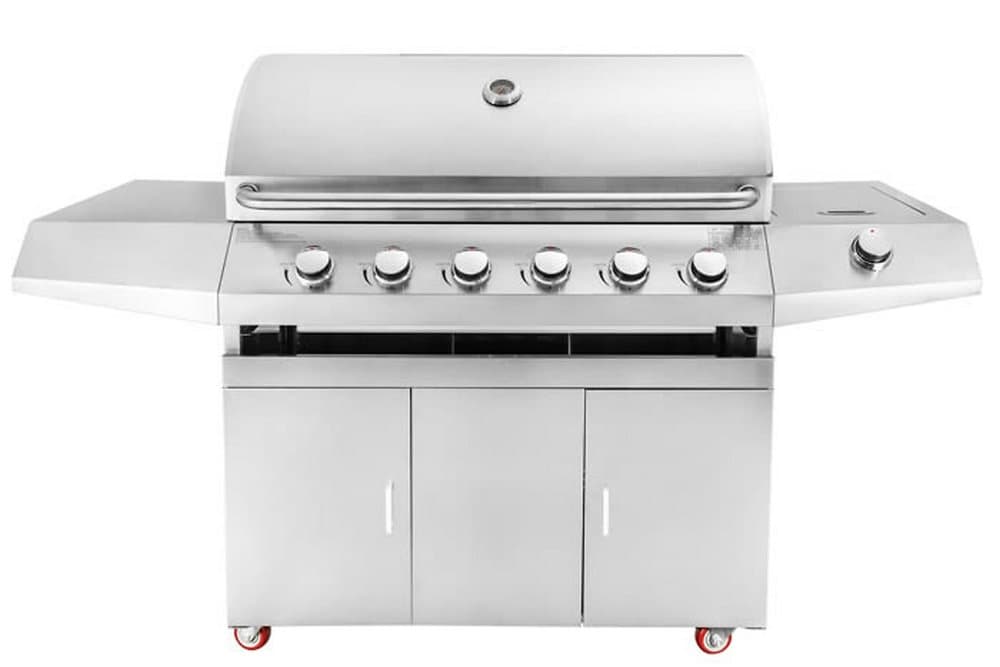 Fristående Gasolgrill med 6 brännare och sidobrännare