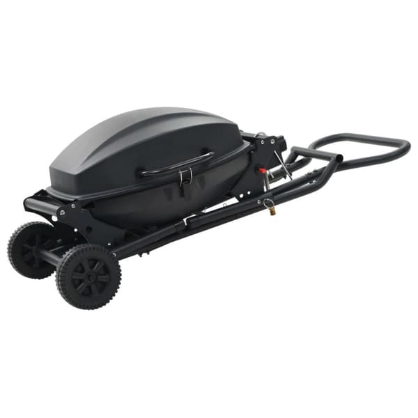 vidaXL Bærbar gassgrill med en kokesone svart