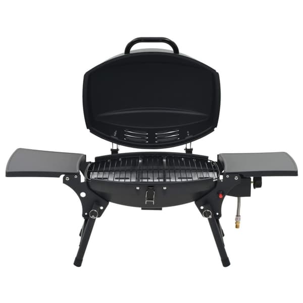 vidaXL Bærbar gassgrill med en kokesone svart