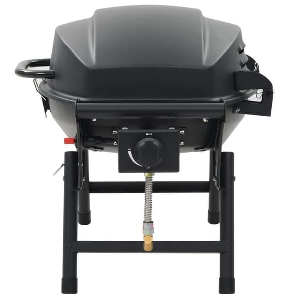 vidaXL transportabel gasgrill med madlavningszone sort