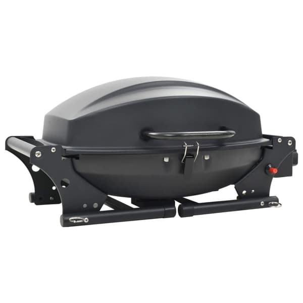 vidaXL transportabel gasgrill med madlavningszone sort