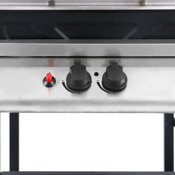 vidaXL Gasolgrill med sidobord i 3 nivåer svart och silver