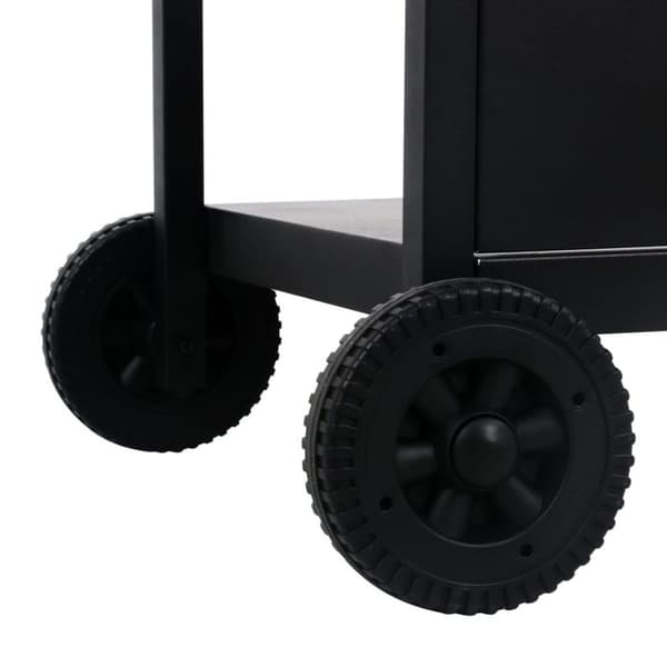 vidaXL Gasolgrill med sidobord i 3 nivåer svart