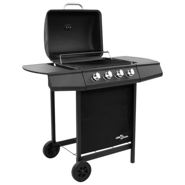 vidaXL Gassgrill med 4 brennere svart