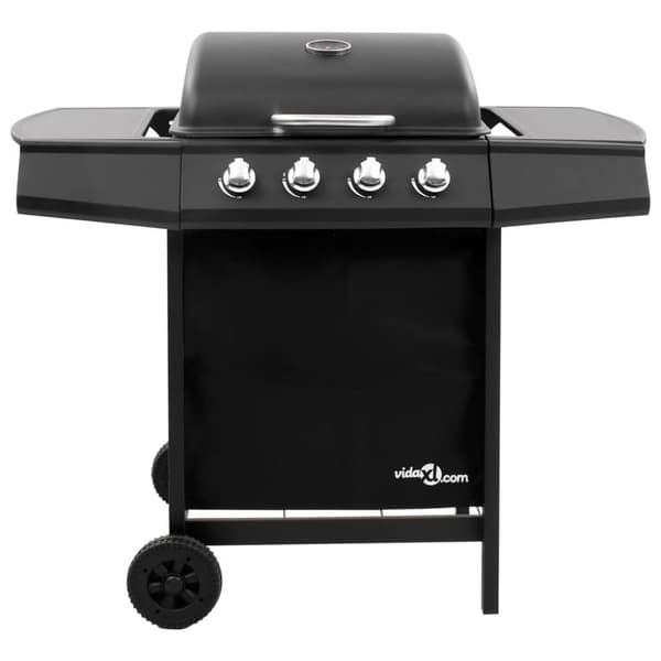 vidaXL Gassgrill med 4 brennere svart