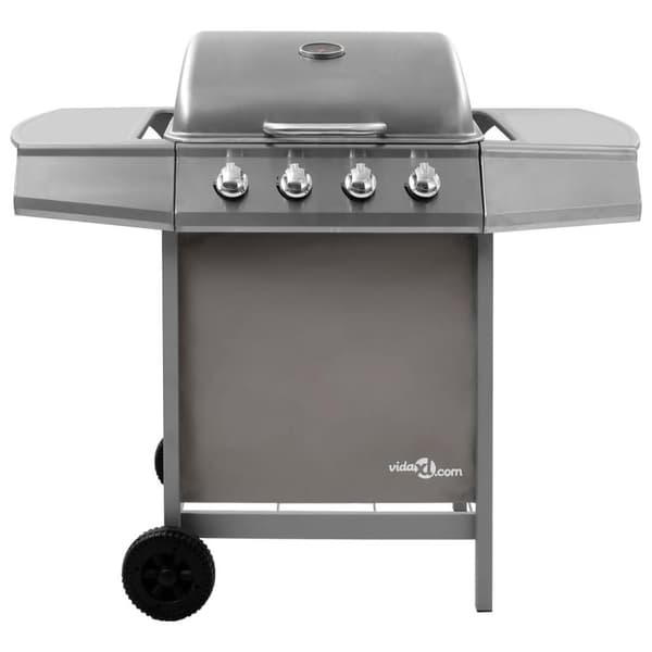 vidaXL gasgrill 4 brændere sølvfarvet