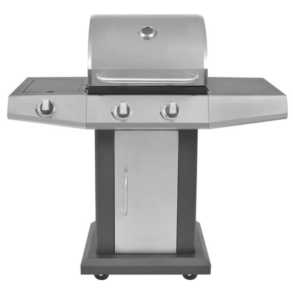 vidaXL Gasolgrill 2+1 kokzoner svart och silver