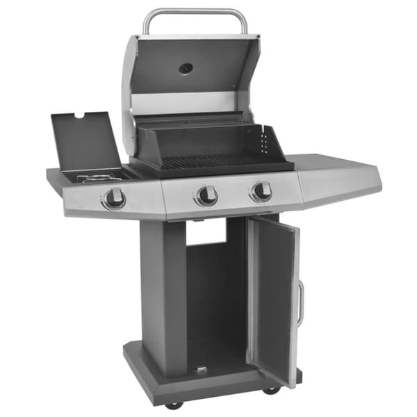 vidaXL Gasolgrill 2+1 kokzoner svart och silver