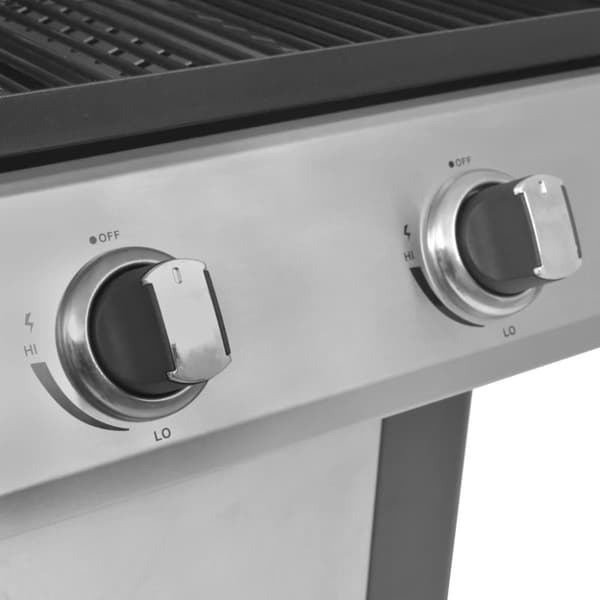 vidaXL Gasolgrill 2+1 kokzoner svart och silver