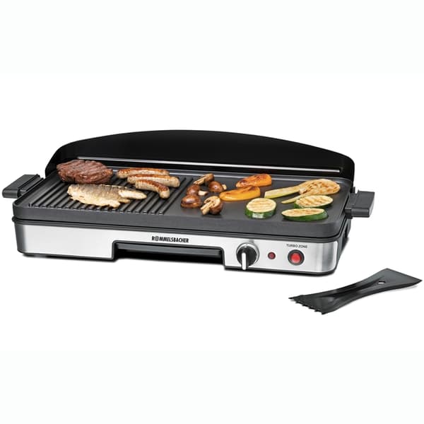 Rommelsbacher Bordsgrill BBQ 2003 1900W Turbo 50X25cm Svart, Silver