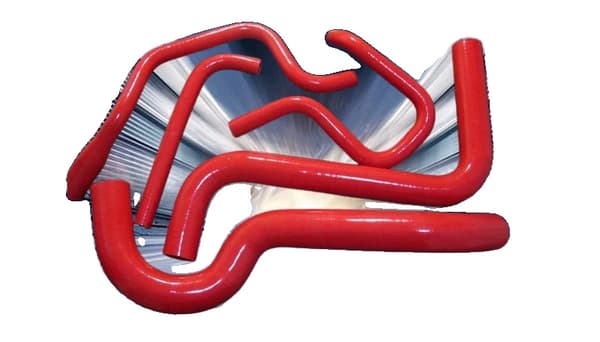 Silicone Varmelegeme Radiator Kølevandslange Sæt, Højtemperaturmodstand, Holdbar Trykhåndtering,Rød
