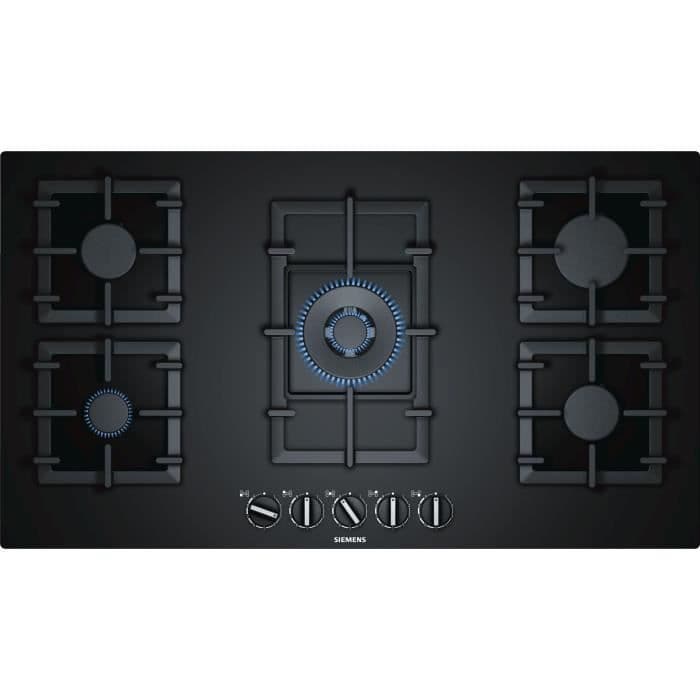 SIEMENS EP9A6QB90 GASBORD - 90 CM - 4F + WOK - FLAMESL - SVART GLASS