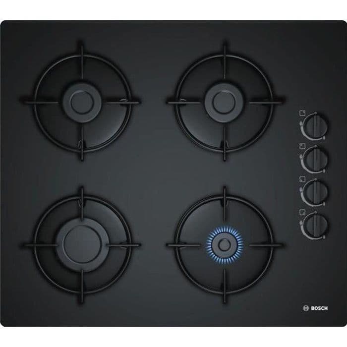 BOSCH POP6B6B10 Gasspis - 4 eldstäder - 7400W - L56 x D48cm - härdat glasbeläggning - svart