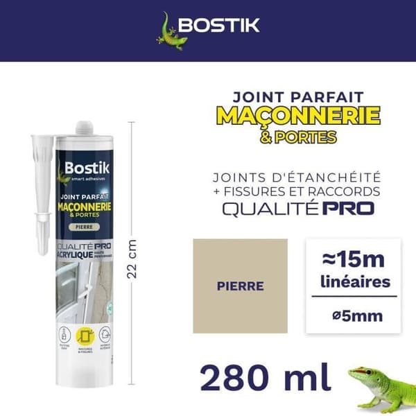 BOSTIK Perfekt fog för murverk och stentonsramar - 280 ml patron