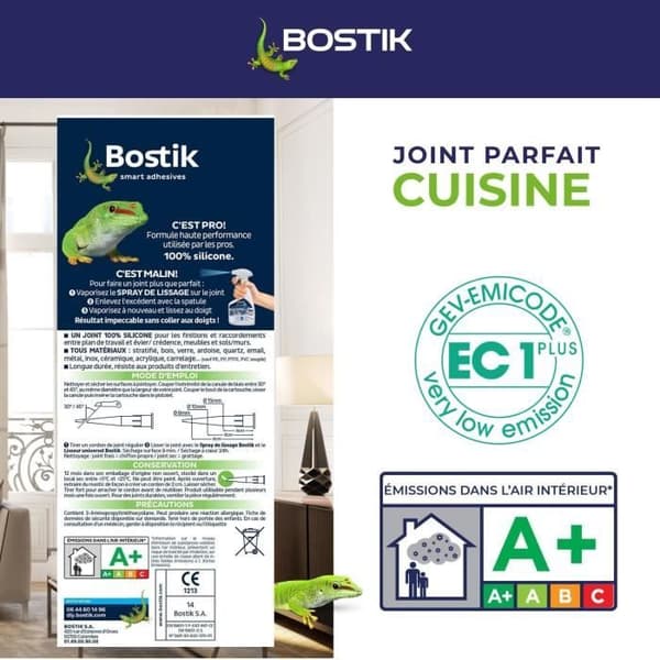 BOSTIK Transparent Kitchen Perfect Joint Waterproofing Kitty för långvarig finish och anslutningar - 280 ml patron