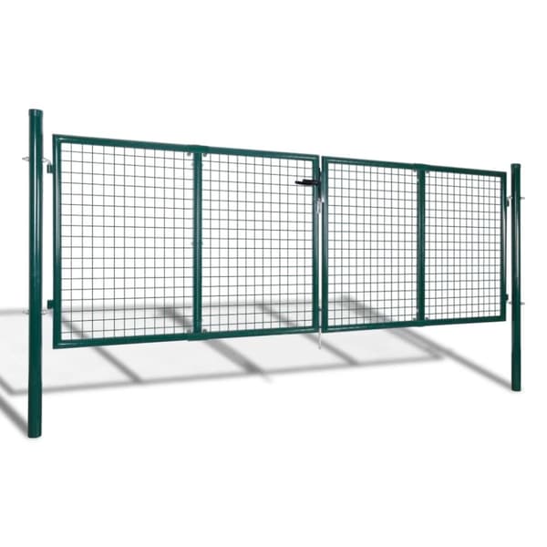 vidaXL havelåge 306 x 150 cm stål grøn