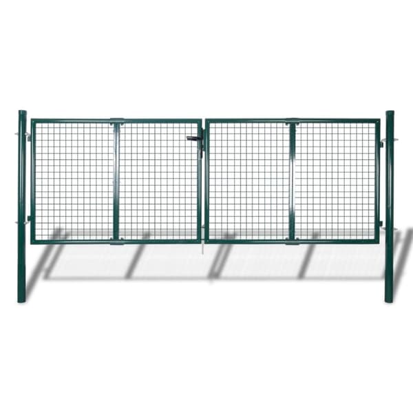 vidaXL havelåge 306 x 150 cm stål grøn