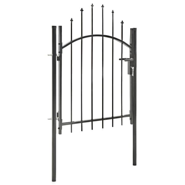 vidaXL Puutarhaportti teräs 1x1,5 m musta
