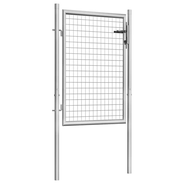vidaXL havelåge galvaniseret stål 105x150 cm sølvfarvet