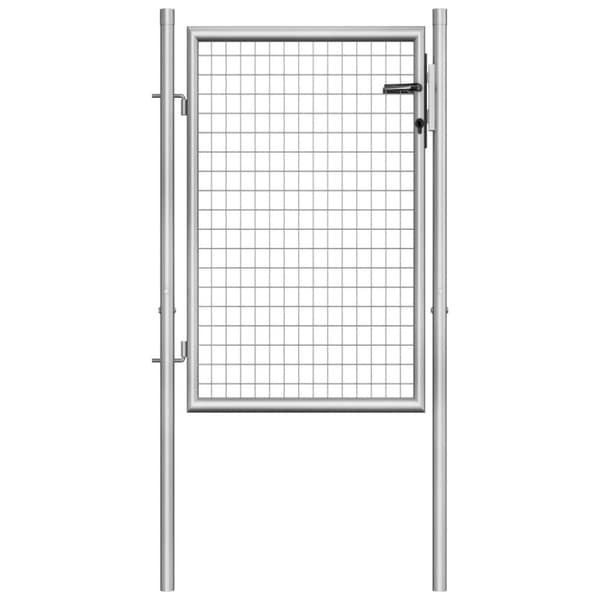 vidaXL havelåge galvaniseret stål 105x150 cm sølvfarvet